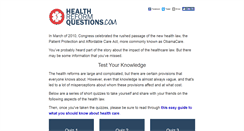 Desktop Screenshot of healthreformquestions.com
